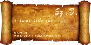 Szidon Diána névjegykártya